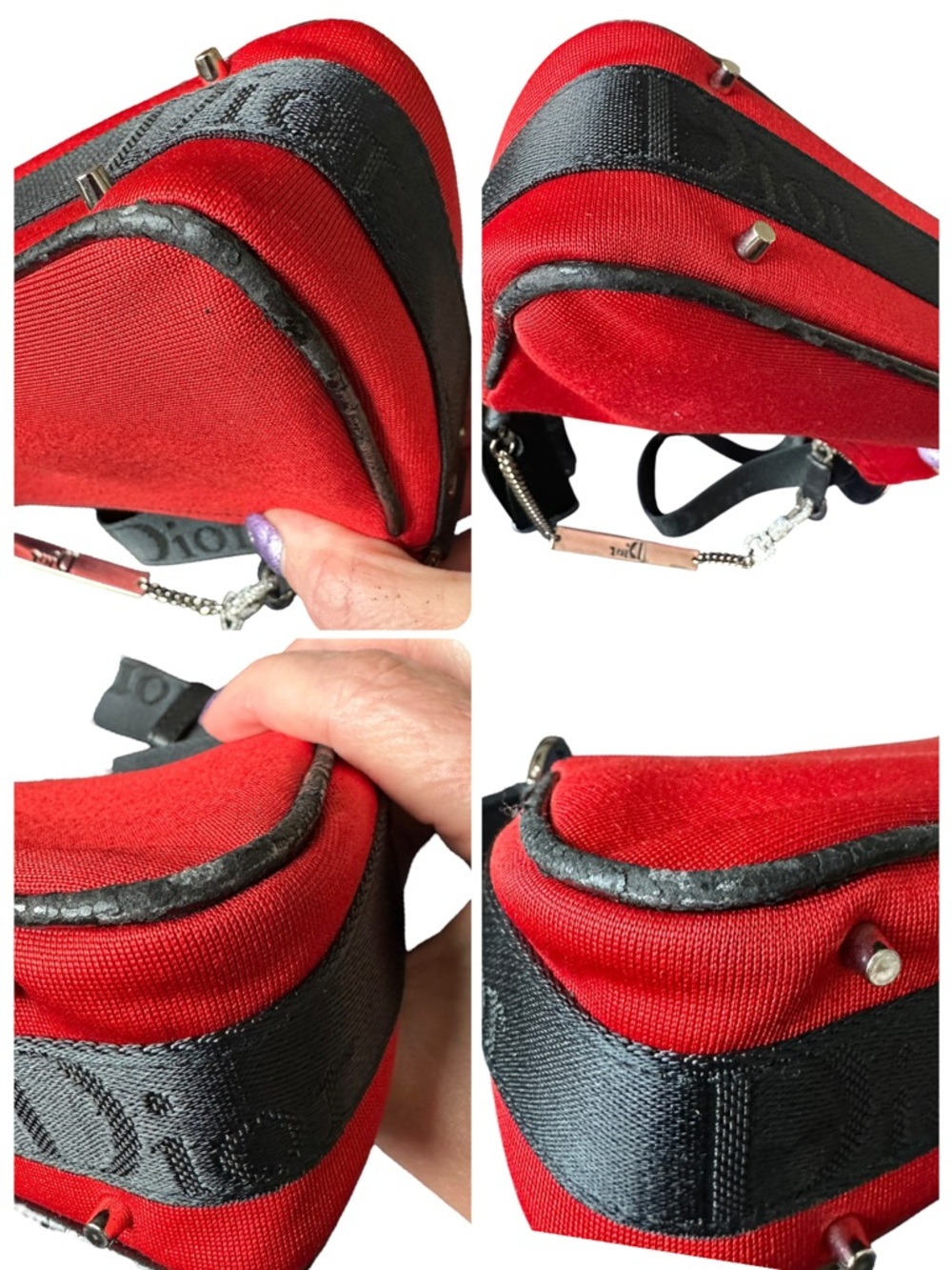 CHRISTIAN DIOR Red Silk Jersey Crystal Hardcore Bag RARE VINTAGE GALLIANO ERA - Picture 12 of 17